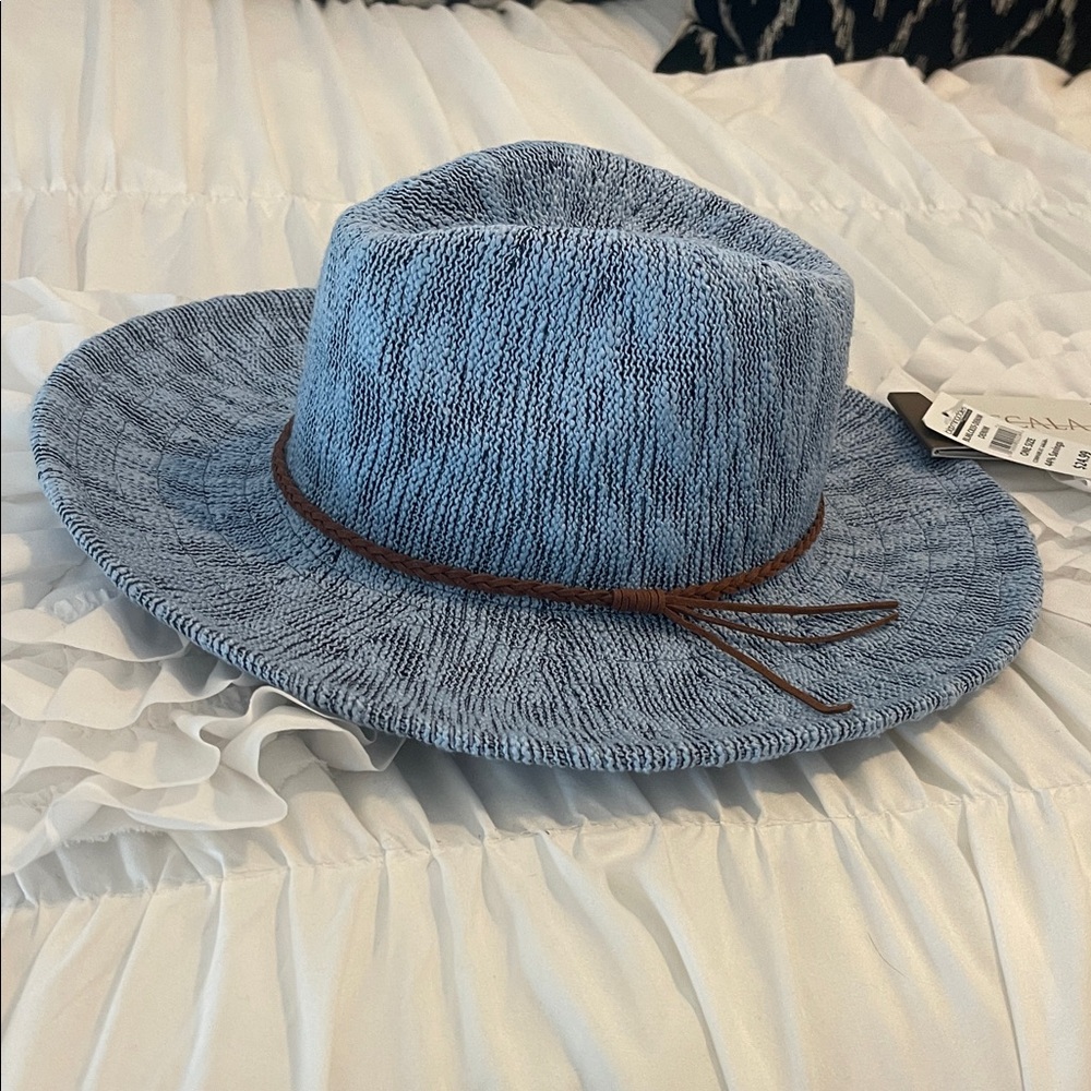 Scala Denim Blue Hat with Chocolate Band